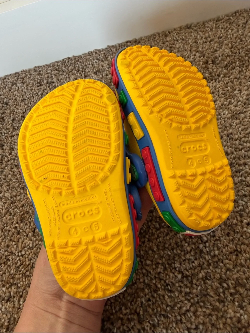 CROCS Bright Yellow Lego Clog Shoe Sandal